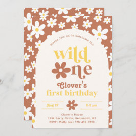 Wild One Daisy Birthday Invitation | Eerste Kaart