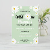 Wild ONE Daisy Bloemenmeisje Birthday Kaart (Staand voorkant)