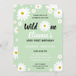 Wild ONE Daisy Bloemenmeisje Birthday Kaart