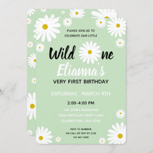 Wild ONE Daisy Bloemenmeisje Birthday Kaart