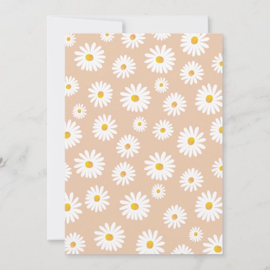 Wild One Daisy Boho Sand Creme Girl First Birthday Kaart (Achterkant)