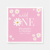 Wild One Daisy First Birthday Party – Boho Floral Servet (Voorkant)
