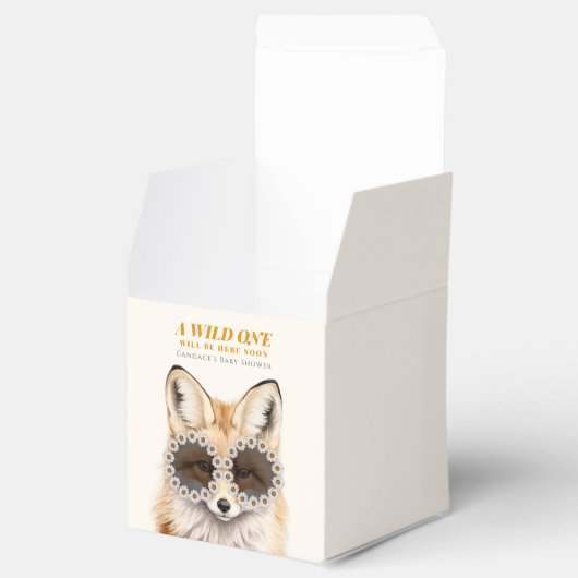 Wild One Daisy Fox Baby shower Bedankdoosjes (Geopend)