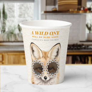 Wild One Daisy Fox Baby shower Papieren Bekers