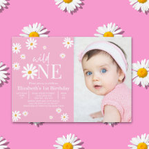 Wild One Daisy Girl First Birthday Photo 