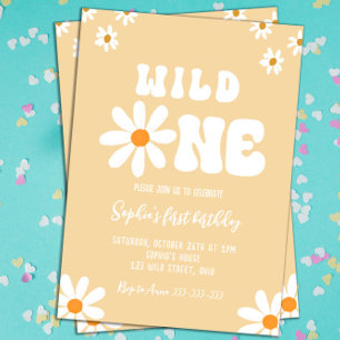 Wild One Daisy verjaardagsfeestje Boho 1e verjaard Kaart