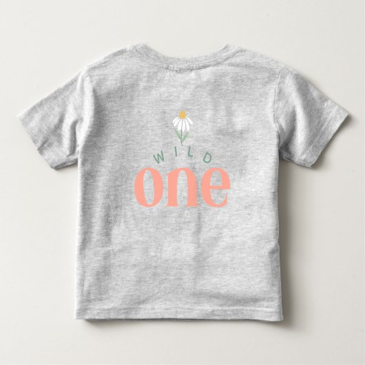 Wild One Daisy Wildflower 1e verjaardag Kinder Shirts (Achterkant)