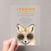 Wild One Daisy Zonnebril Fox Baby shower Acryl Uitnodigingen (Insitu (Draagbaar))