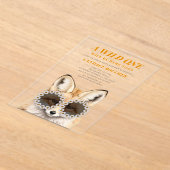 Wild One Daisy Zonnebril Fox Baby shower Acryl Uitnodigingen (Laagn)