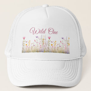 Wild One Dameshoed, Boho Wildflower Tuin Trucker Pet