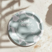 Wild One Dapper Duck 1st Birthday Sage Green Check Papieren Bordje