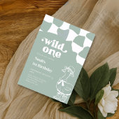 Wild One Dapper Duck 1st Birthday- sage green Kaart