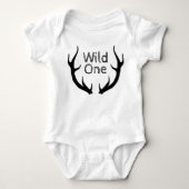 Wild One Deer Antlers 1e verjaardag Romper (Voorkant)