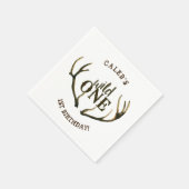 Wild One Deer Antlers Simple White 1 zaterdag Servet (Hoek)