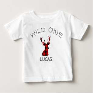 Wild One Deer Antlers Woodland Lumberjack Birthday