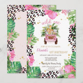 Wild One Dieren Auto, Palm Leaves 1e Verjaardag Kaart (Voorkant / Achterkant)