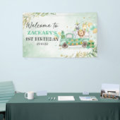 Wild One Dieren Groene Gebinte Goud Safari 1e Verj Spandoek (Beurs)