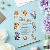 Wild One Dieren Moderne Eenvoudige Baby Jongen Dou Acryl Uitnodigingen (Insitu (Huwelijk))