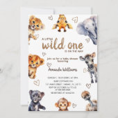 Wild One Dieren Moderne Eenvoudige Baby Jongen Dou Kaart (Voorkant)