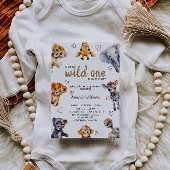 Wild One Dieren Moderne Eenvoudige Baby Jongen Dou Kaart