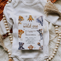 Wild One Dieren Moderne Eenvoudige Baby Jongen Dou