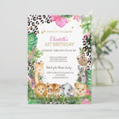 Wild One Dieren Oerwoud Tropische bladeren 1e Kaart (Staand voorkant)