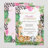 Wild One Dieren Oerwoud Tropische bladeren 1e Kaart (Voorkant / Achterkant)