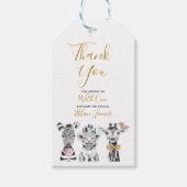 Wild One Dierensafari Zwart Wit Goud Verjaardag Cadeaulabel (Voorkant)