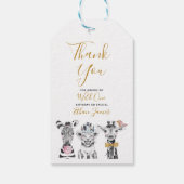 Wild One Dierensafari Zwart Wit Goud Verjaardag Cadeaulabel (Achterkant)