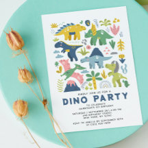 Wild One Dino Party Cute Modern Dinosaurs First