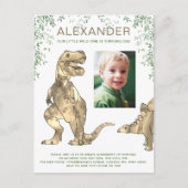Wild One Dinosaur 1e verjaardag Budget Invita Uitnodiging Briefkaart (Voorkant)
