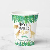 Wild One Dinosaur Boys 1e verjaardag Papieren Bekers (Voorkant)