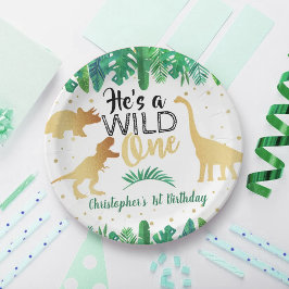 Wild One Dinosaur Boys 1st Birthday Paper Bord
