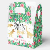 Wild One Dinosaur Girls 1ste verjaardag Bedankdoosjes (Geopend)