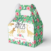 Wild One Dinosaur Girls 1ste verjaardag Bedankdoosjes (Voorkant Zijde)