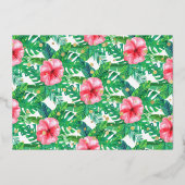 Wild One Dinosaur Girls 1ste verjaardag foto echt Folie Uitnodiging (Achterkant)