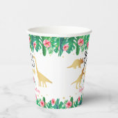 Wild One Dinosaur Girls 1ste verjaardag Papieren Bekers (Rechts)