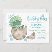 Wild One Dinosaur Triceratops Boy's 1st Birthday Kaart (Voorkant)