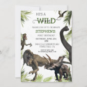 Wild One Dinosaur Tyrannosaurus Raptor Birthday Kaart (Voorkant)