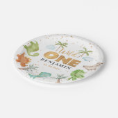 Wild One Dinosauriërs 1ste Birthday Paper Bord (Gekanteld)