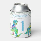 Wild One Dinosaurus 1e Verjaardagsfeest Blikjeskoeler (Blikje Voorkant)