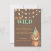 Wild One: Doe mee voor een brullende 1e verjaardag Bedankkaart (Voorkant)