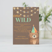 Wild One: Doe mee voor een brullende 1e verjaardag Bedankkaart (Staand voorkant)