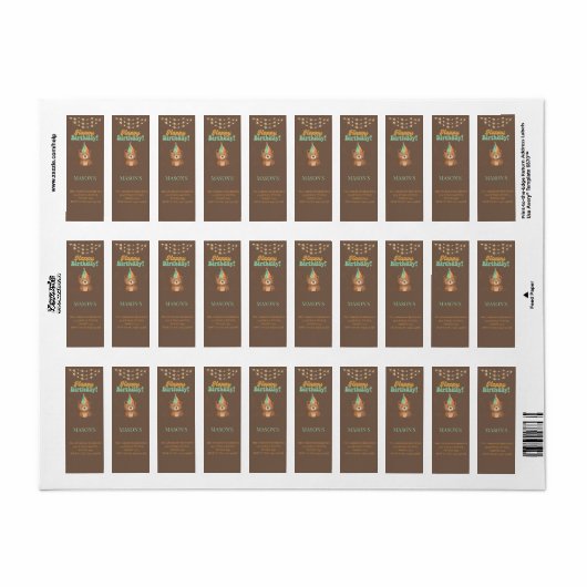 Wild One: Doe mee voor een brullende 1e verjaardag Etiket (Full Sheet)