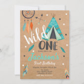 Wild One Dreamcatcher Tipi Verjaardag Uitnodiging (Voorkant)