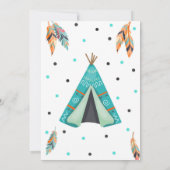 Wild One Dreamweaver Teepee Birthday Invitation Kaart (Achterkant)