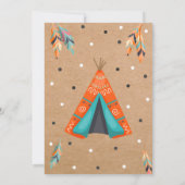 Wild One Dreamweaver Teepee Birthday Invitation Kaart (Achterkant)