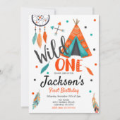 Wild One Dreamweaver Teepee Birthday Invitation Kaart (Voorkant)
