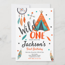 Wild One Dreamweaver Teepee Birthday Invitation Kaart