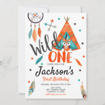 Wild One Dreamweaver Teepee Birthday Invitation